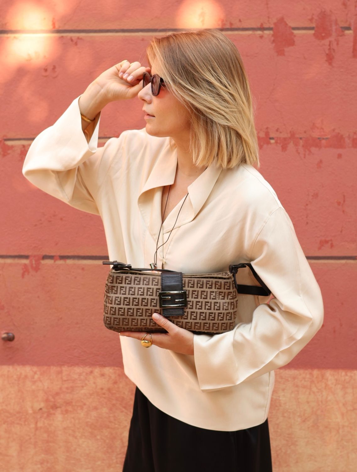 Fendi Tobacco Zucca Baguette Bag