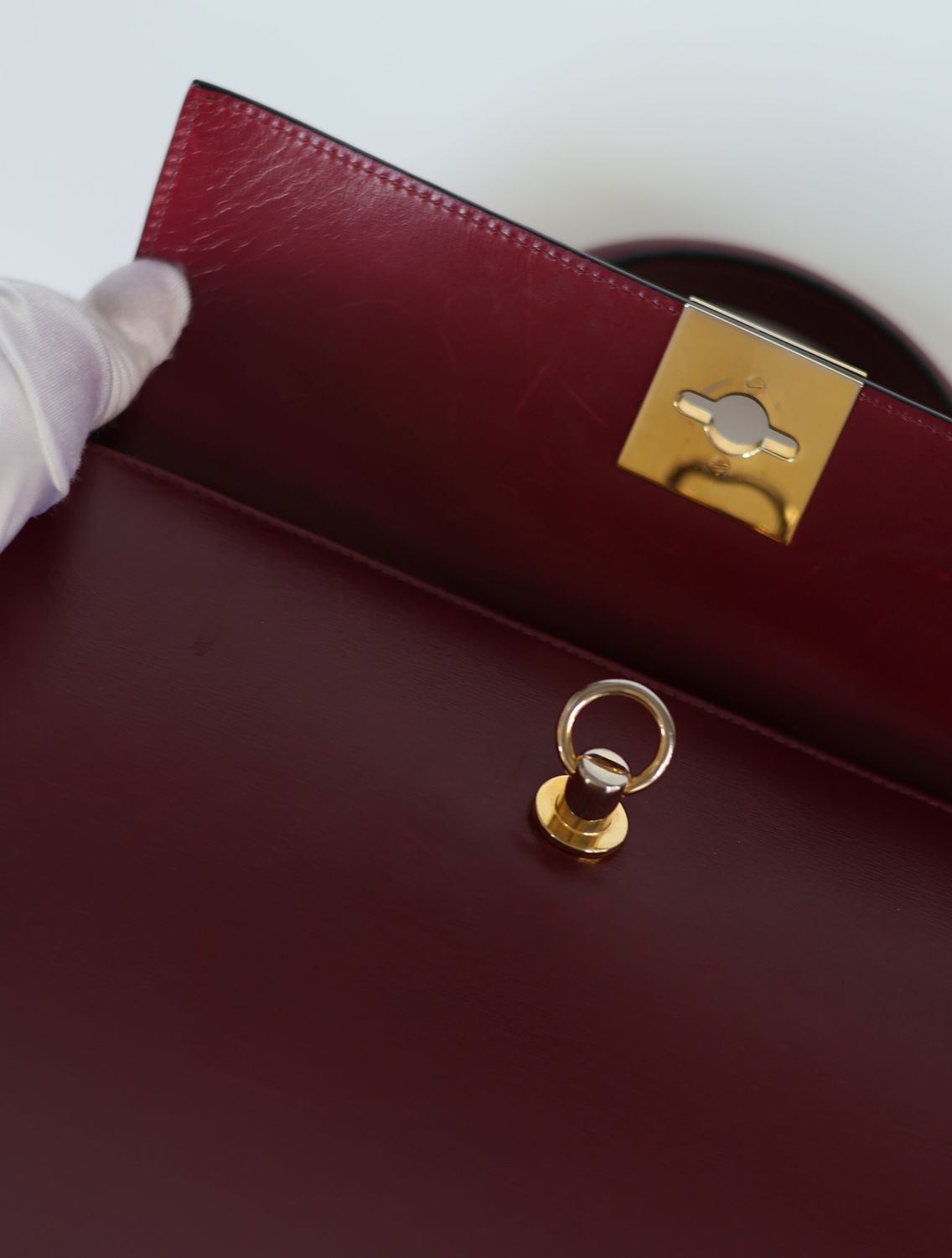 Celine 90s Burgundy Top Handle Bag