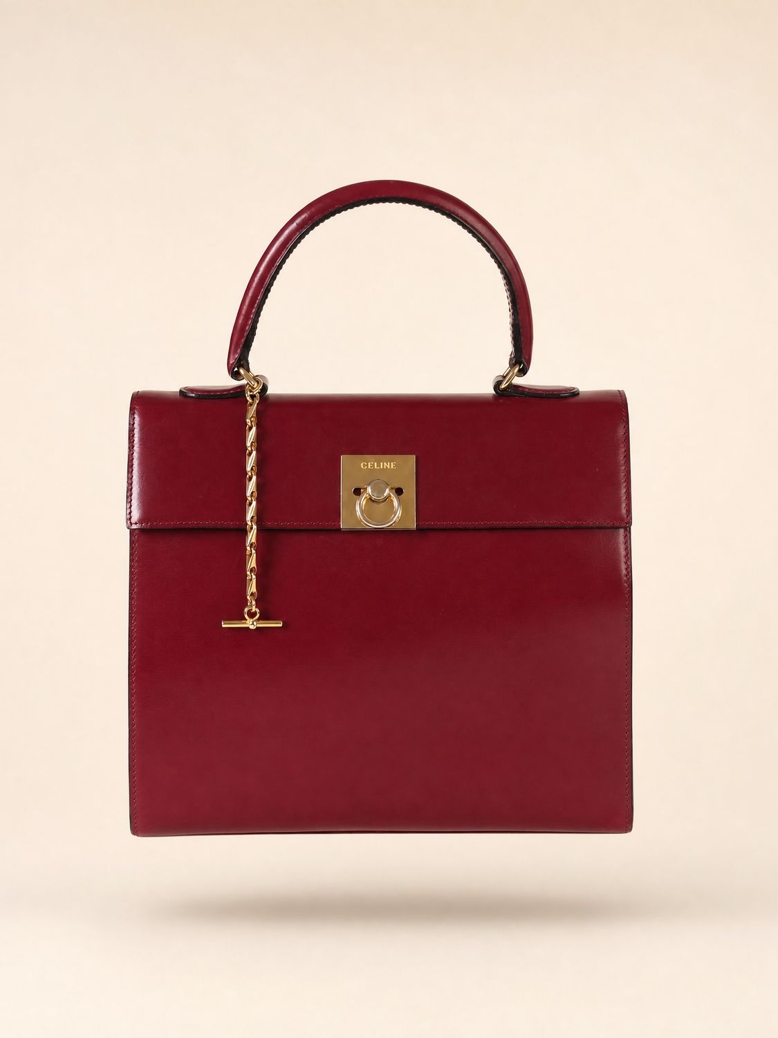 Celine 90s Burgundy Top Handle Bag