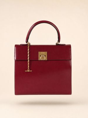Celine 90s Burgundy Top Handle Bag
