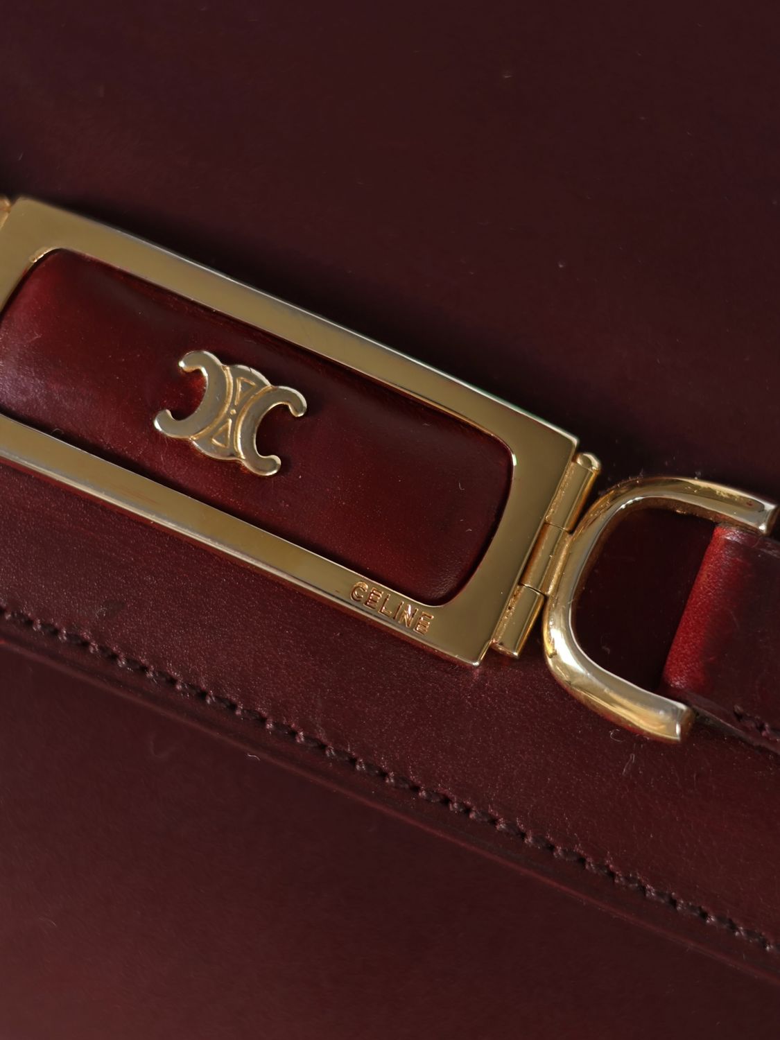 Celine Burgundy Classic Bag