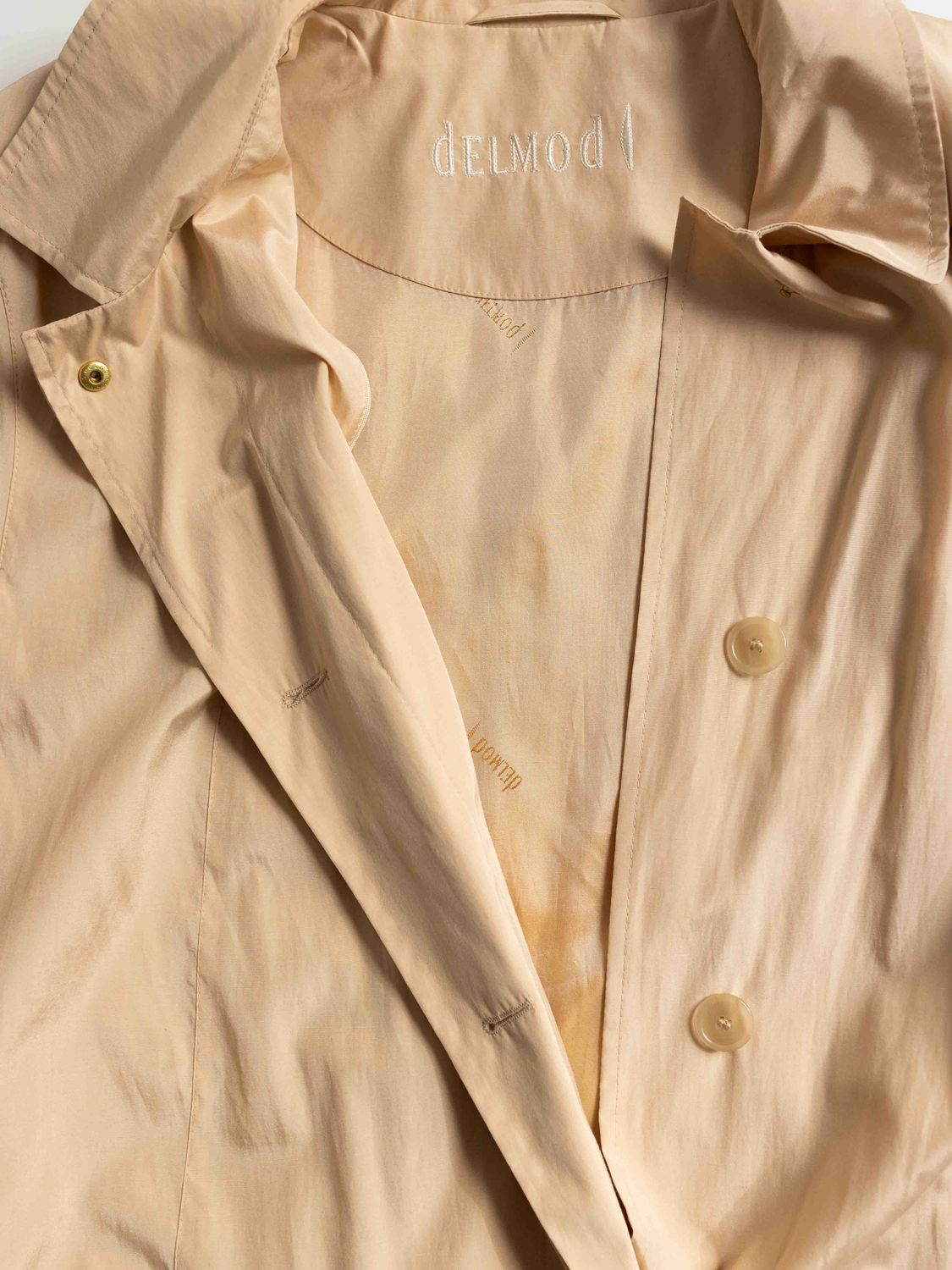 Delmod Minimal Beige Trench-Coat