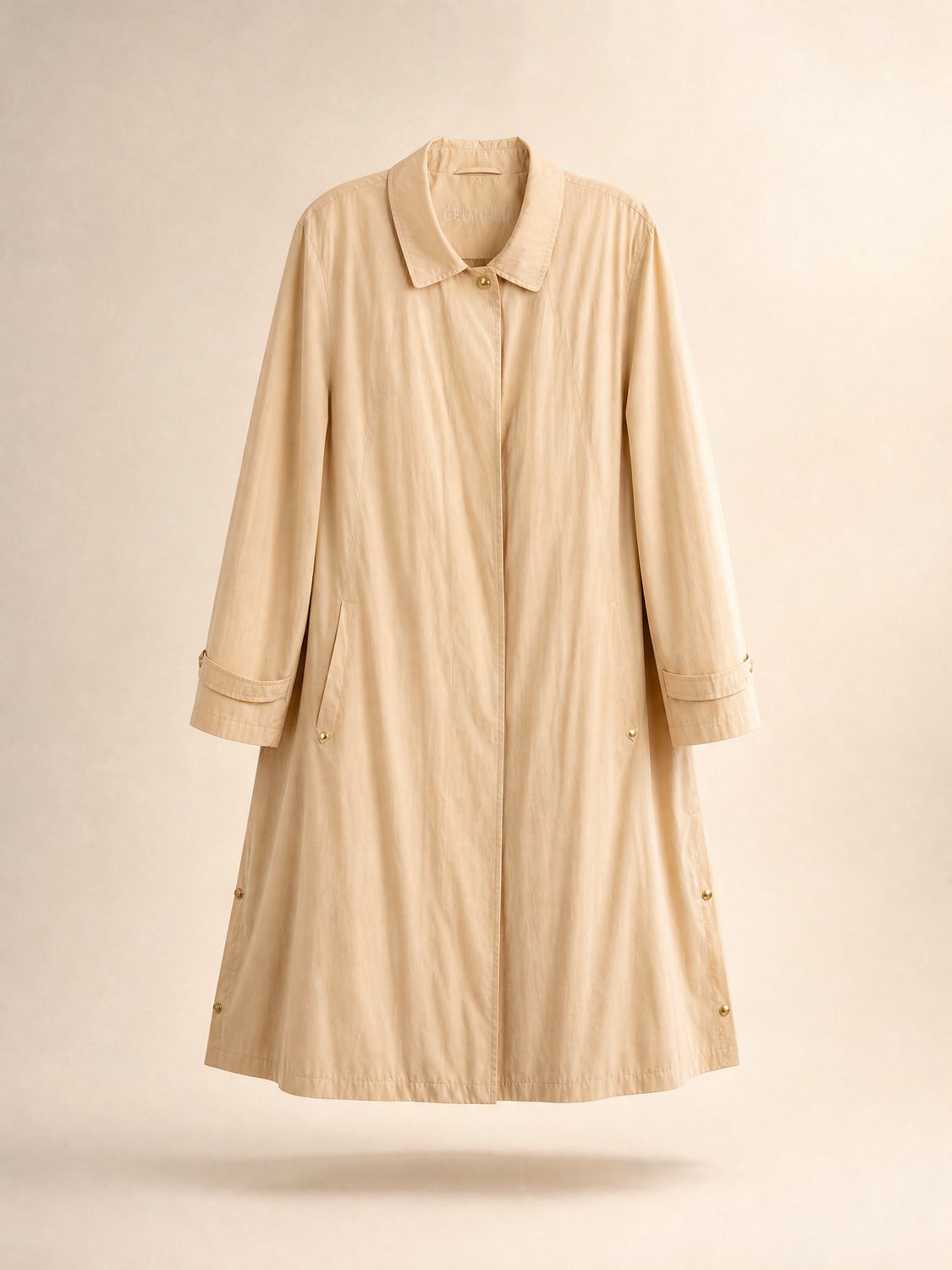 Delmod Minimal Beige Trench-Coat