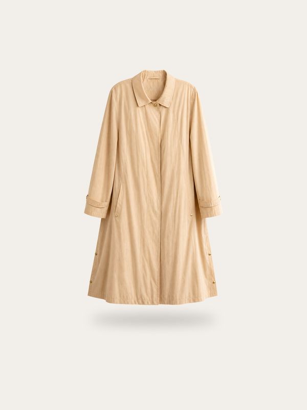 Delmod Minimal Beige Trench-Coat