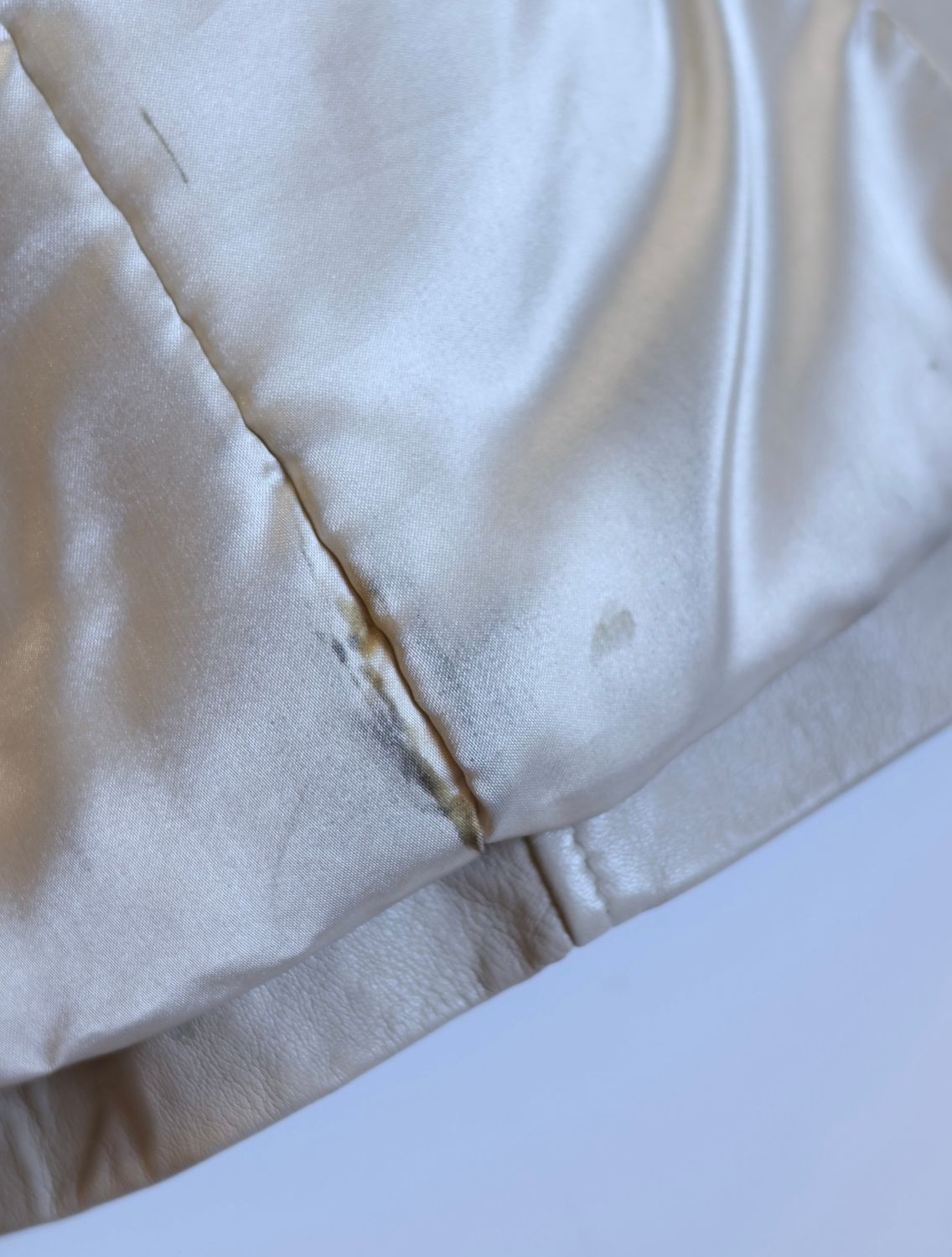 Vintage Cream Leather Jacket