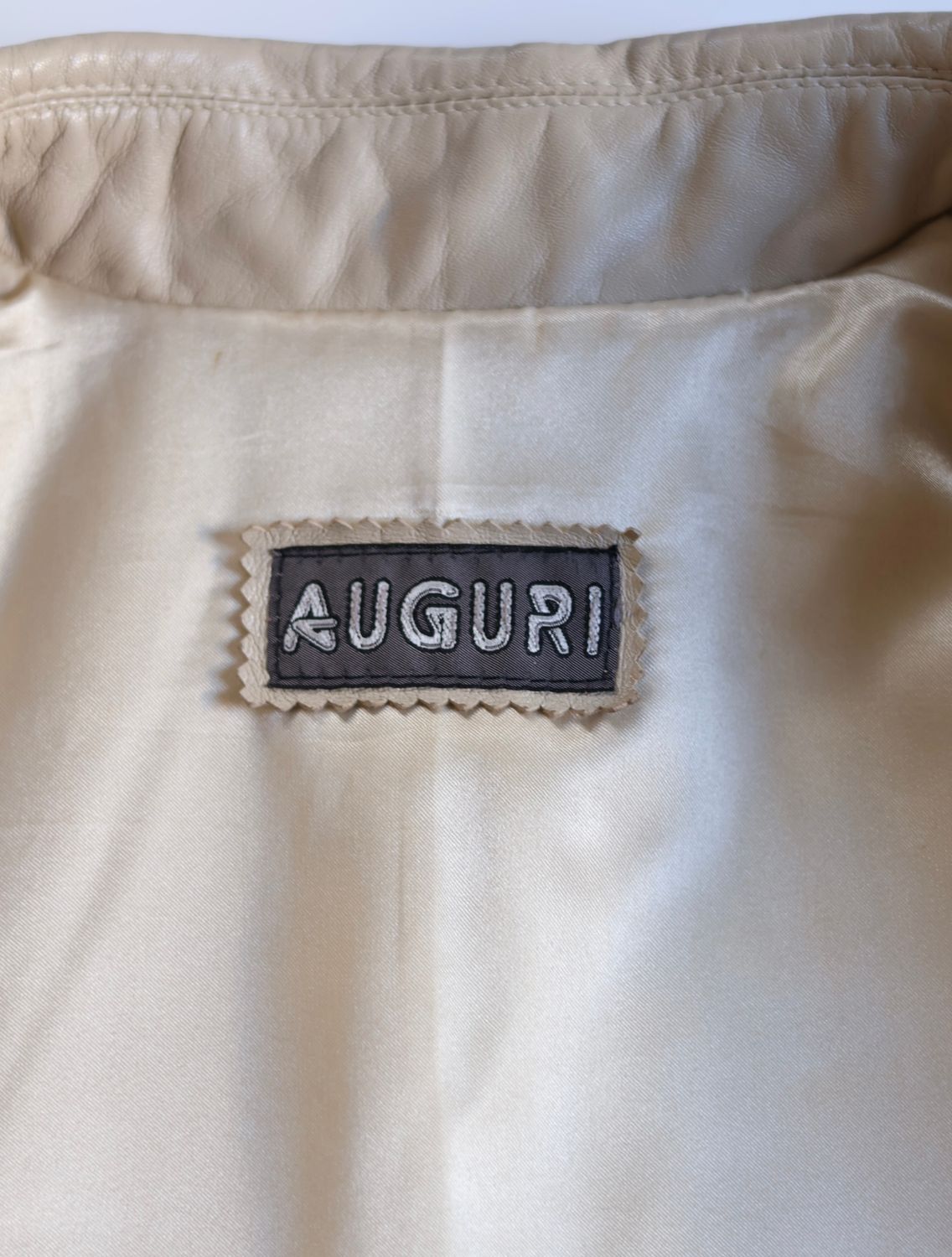 Vintage Cream Leather Jacket