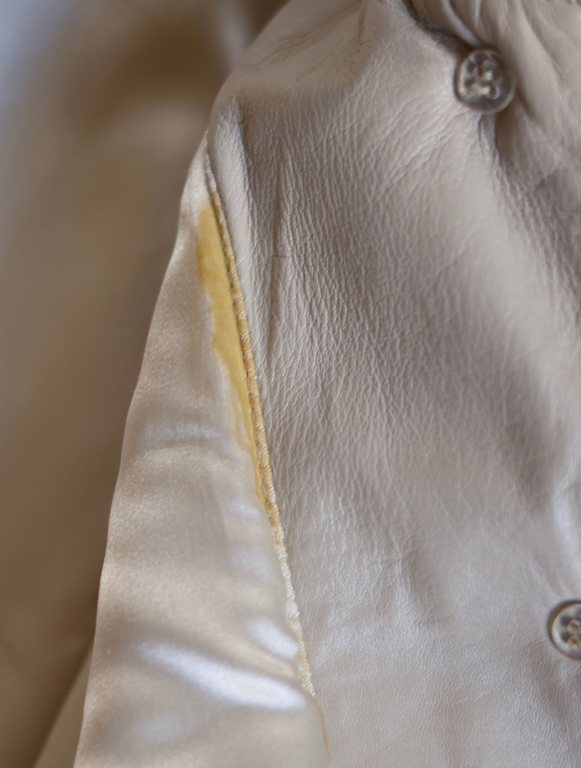 Vintage Cream Leather Jacket