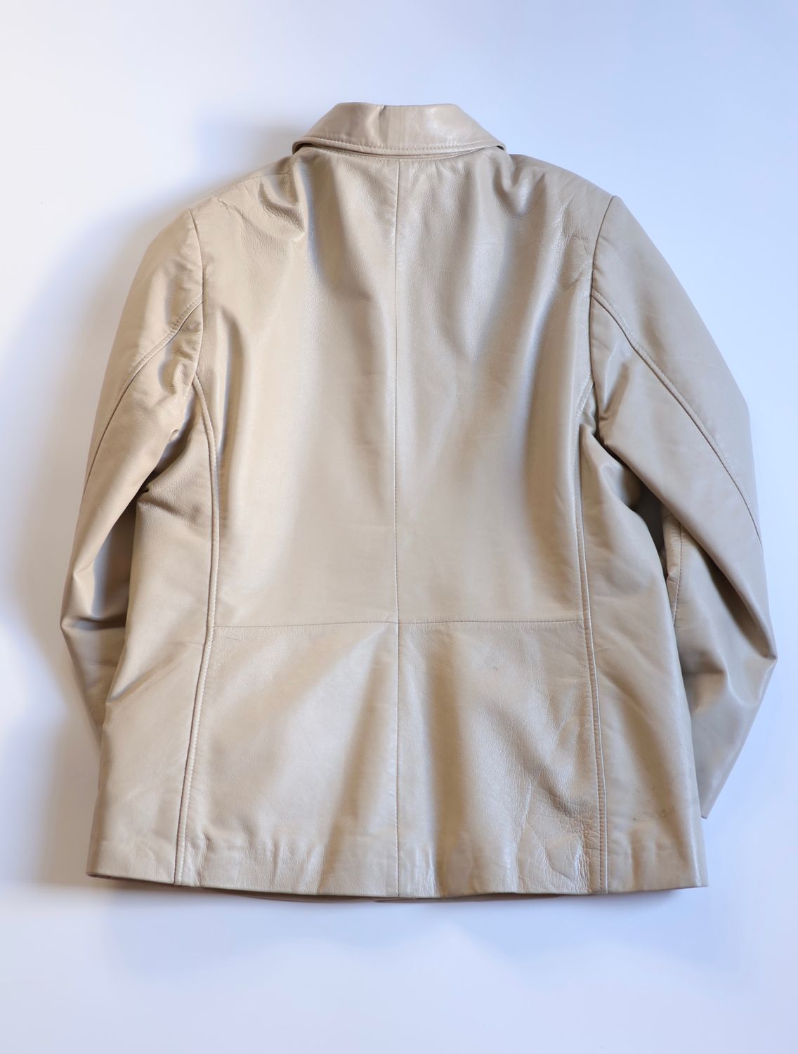 Vintage Cream Leather Jacket
