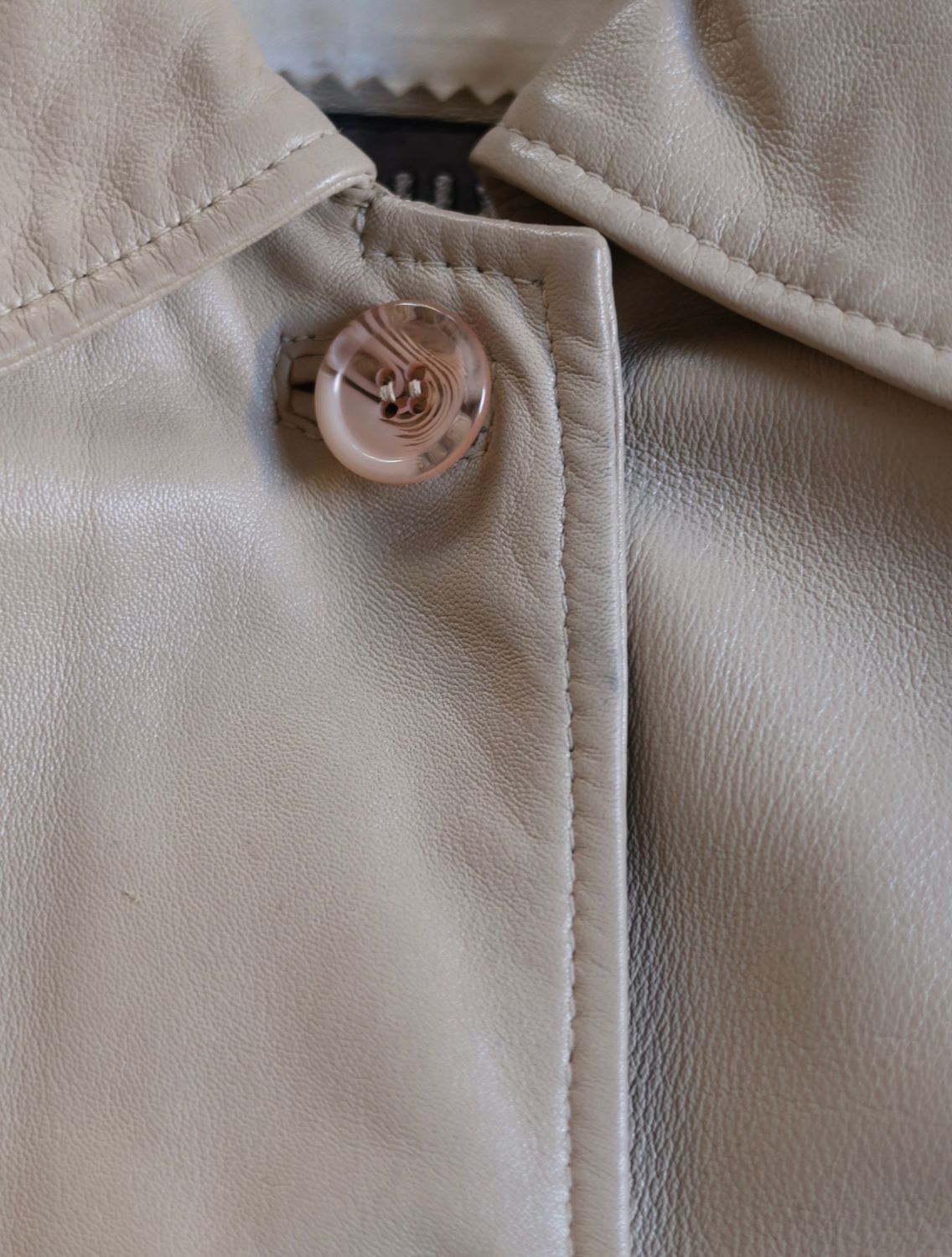 Vintage Cream Leather Jacket