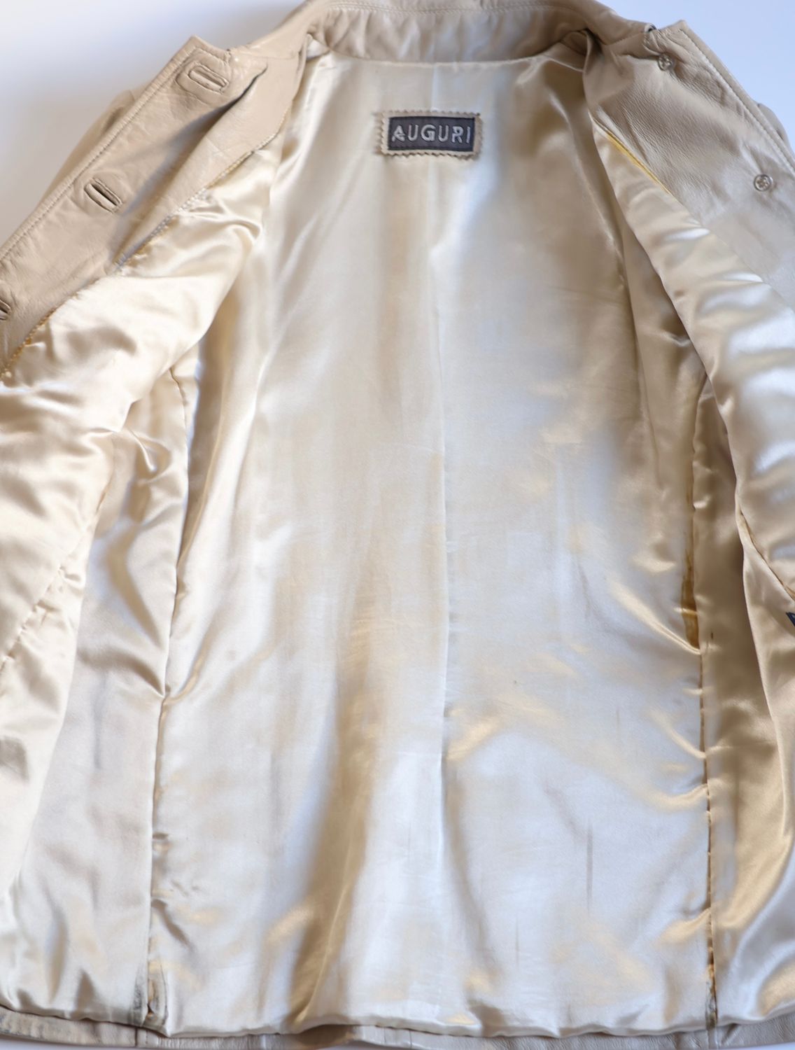 Vintage Cream Leather Jacket
