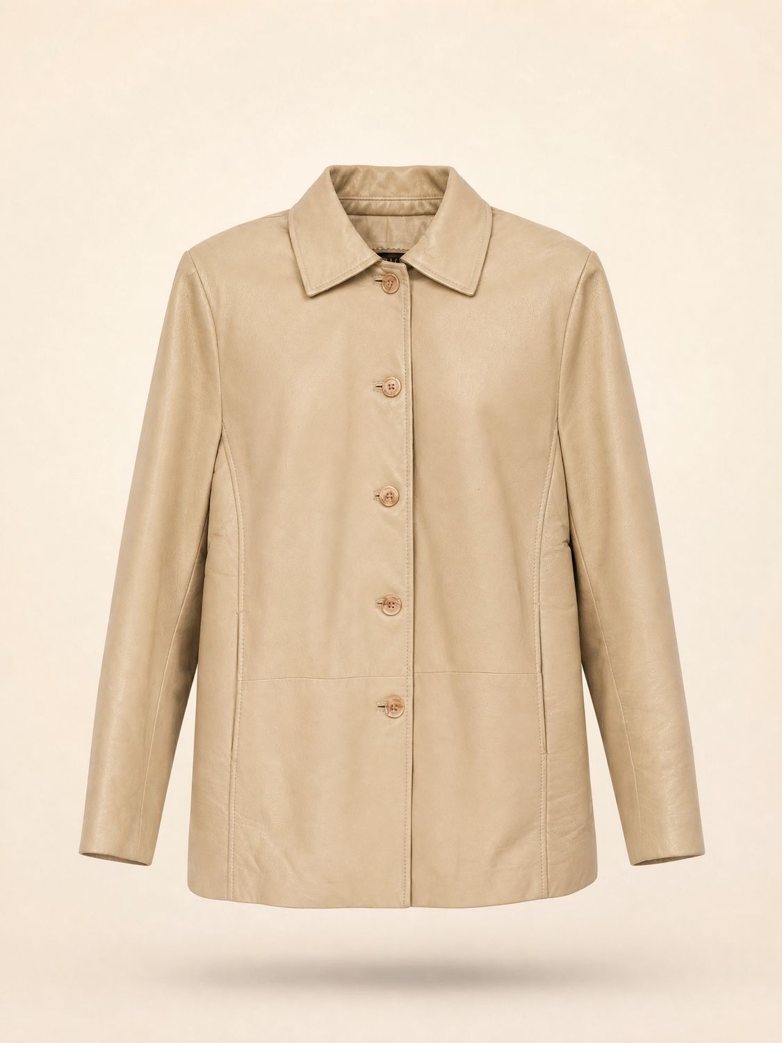 Vintage Cream Leather Jacket