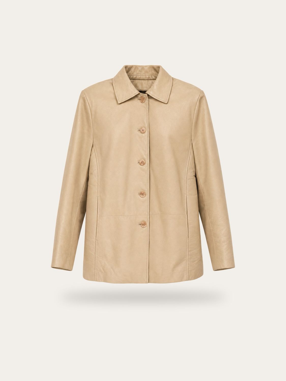 Vintage Cream Leather Jacket