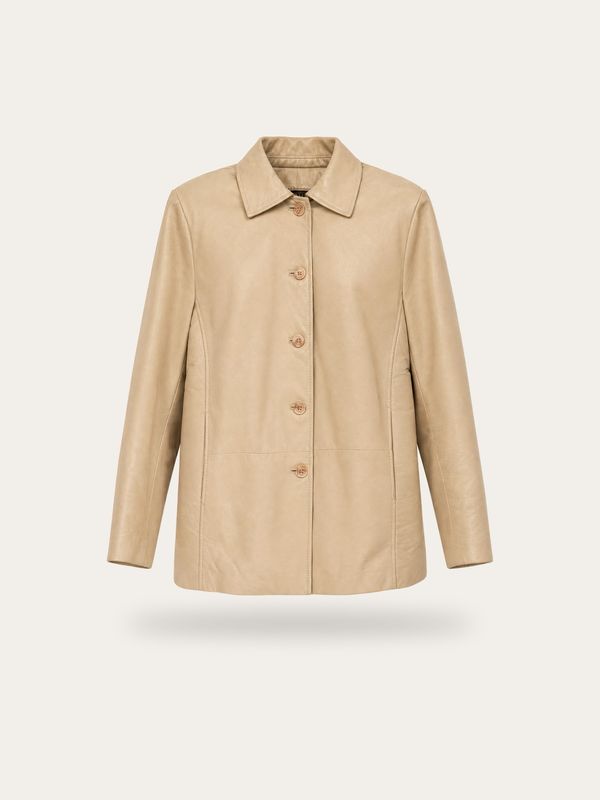 Vintage Cream Leather Jacket
