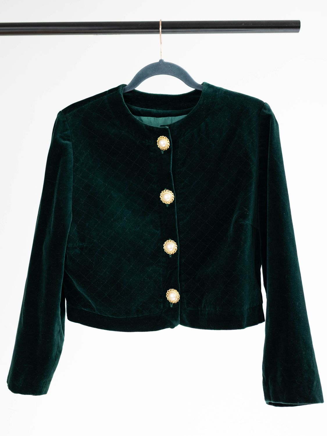 Vintage Emerald Green Velvet Jacket