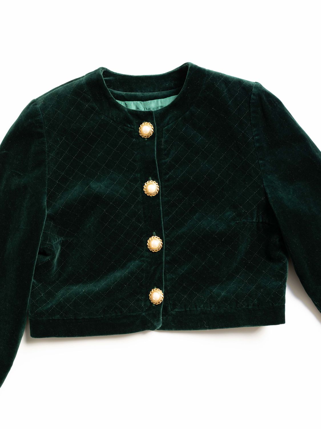 Vintage Emerald Green Velvet Jacket