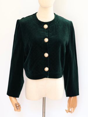 Vintage Emerald Green Velvet Jacket