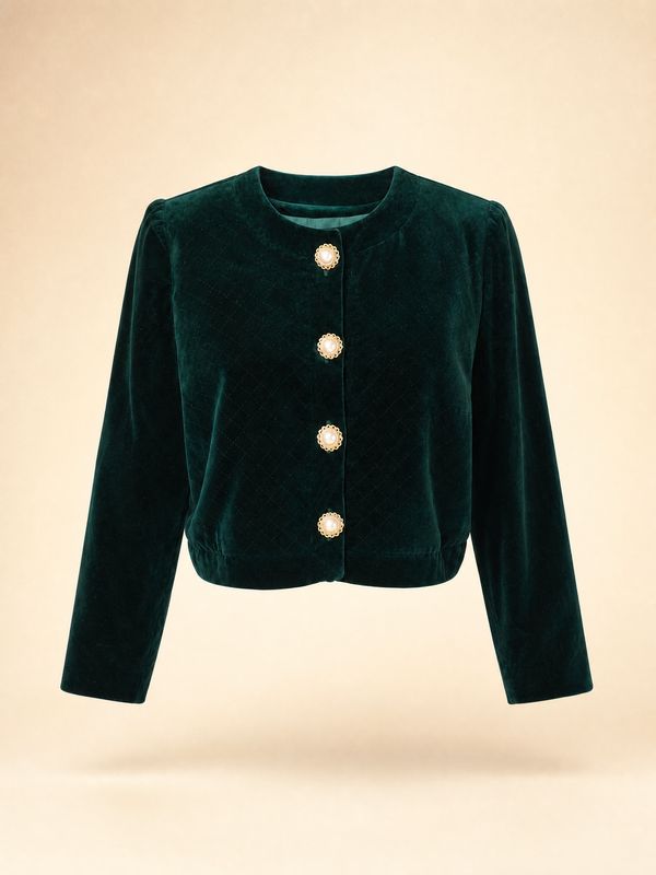 Vintage Emerald Green Velvet Jacket