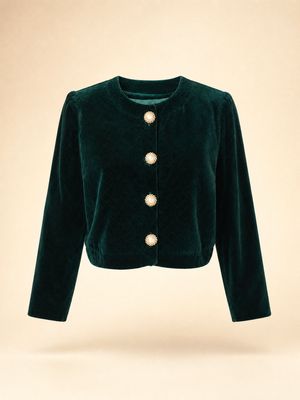 Vintage Emerald Green Velvet Jacket