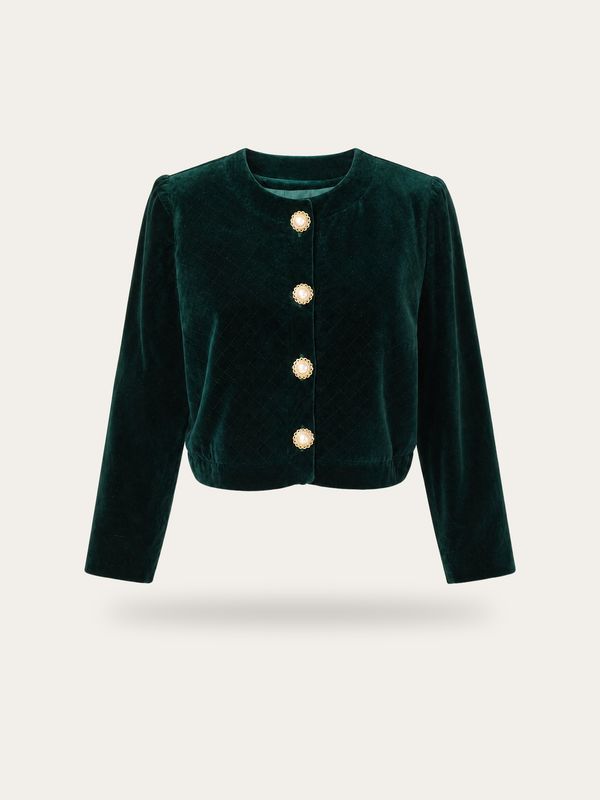 Vintage Emerald Green Velvet Jacket