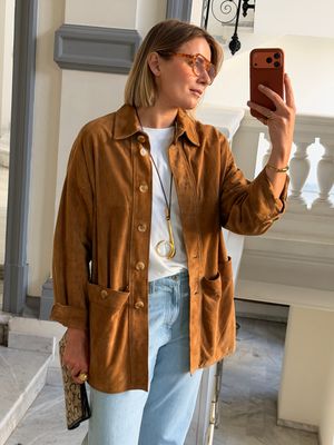 Suede Relaxed Shirt Jacket