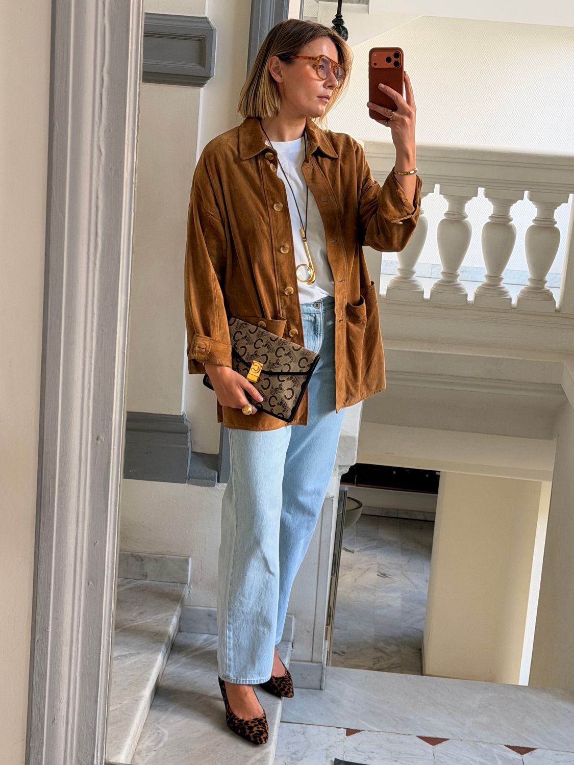 Suede Relaxed Shirt Jacket