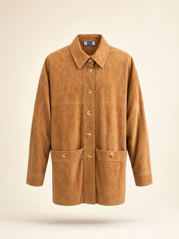Suede Relaxed Shirt Jacket