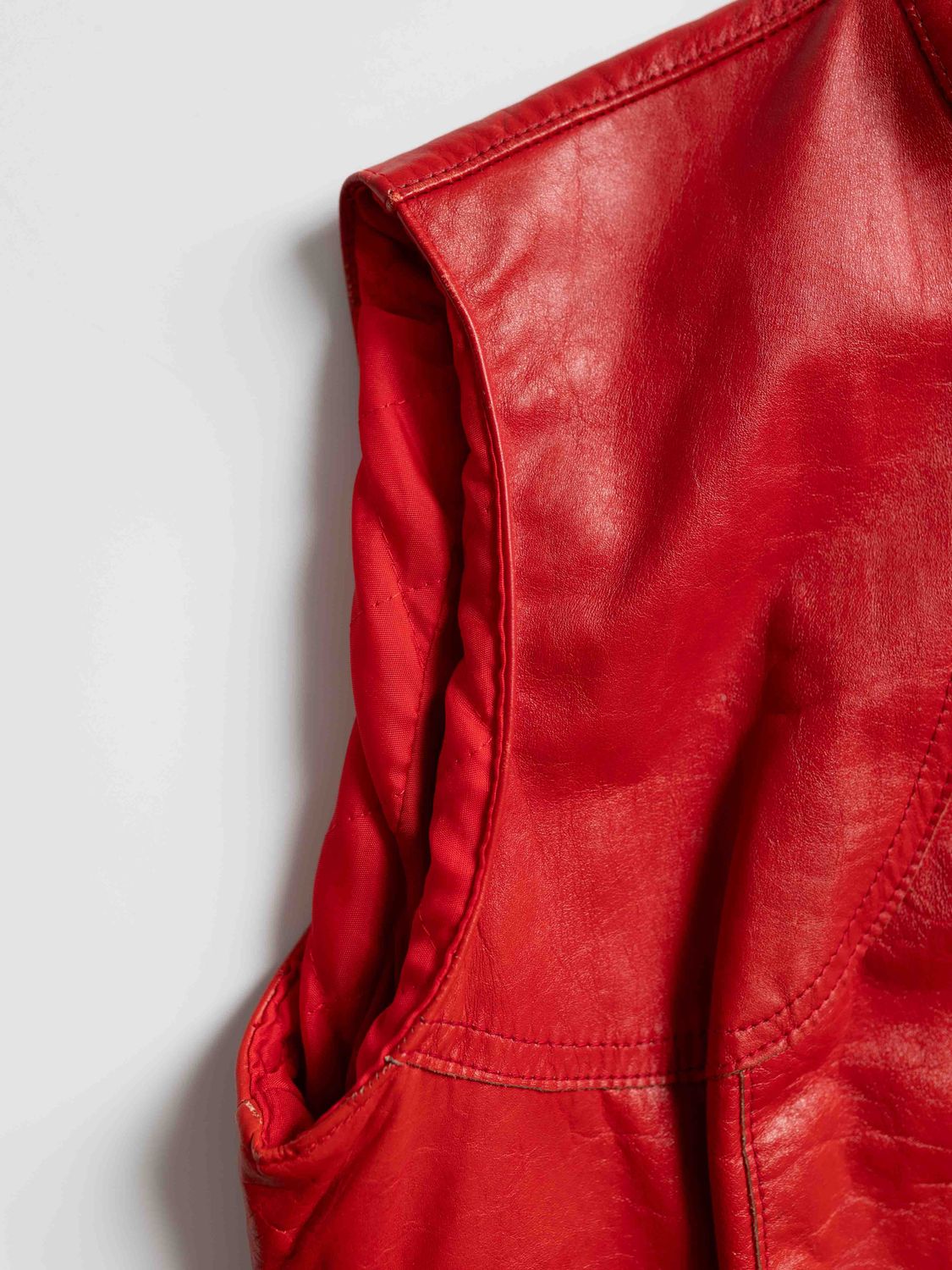 Vintage Red Leather Vest
