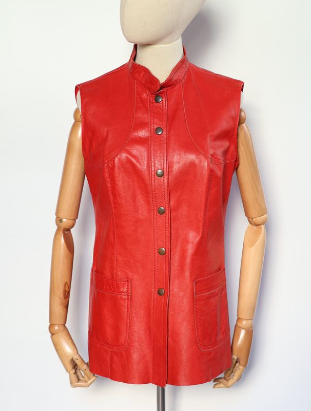 Vintage Red Leather Vest