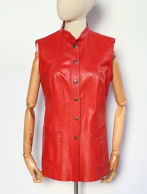 Vintage Red Leather Vest
