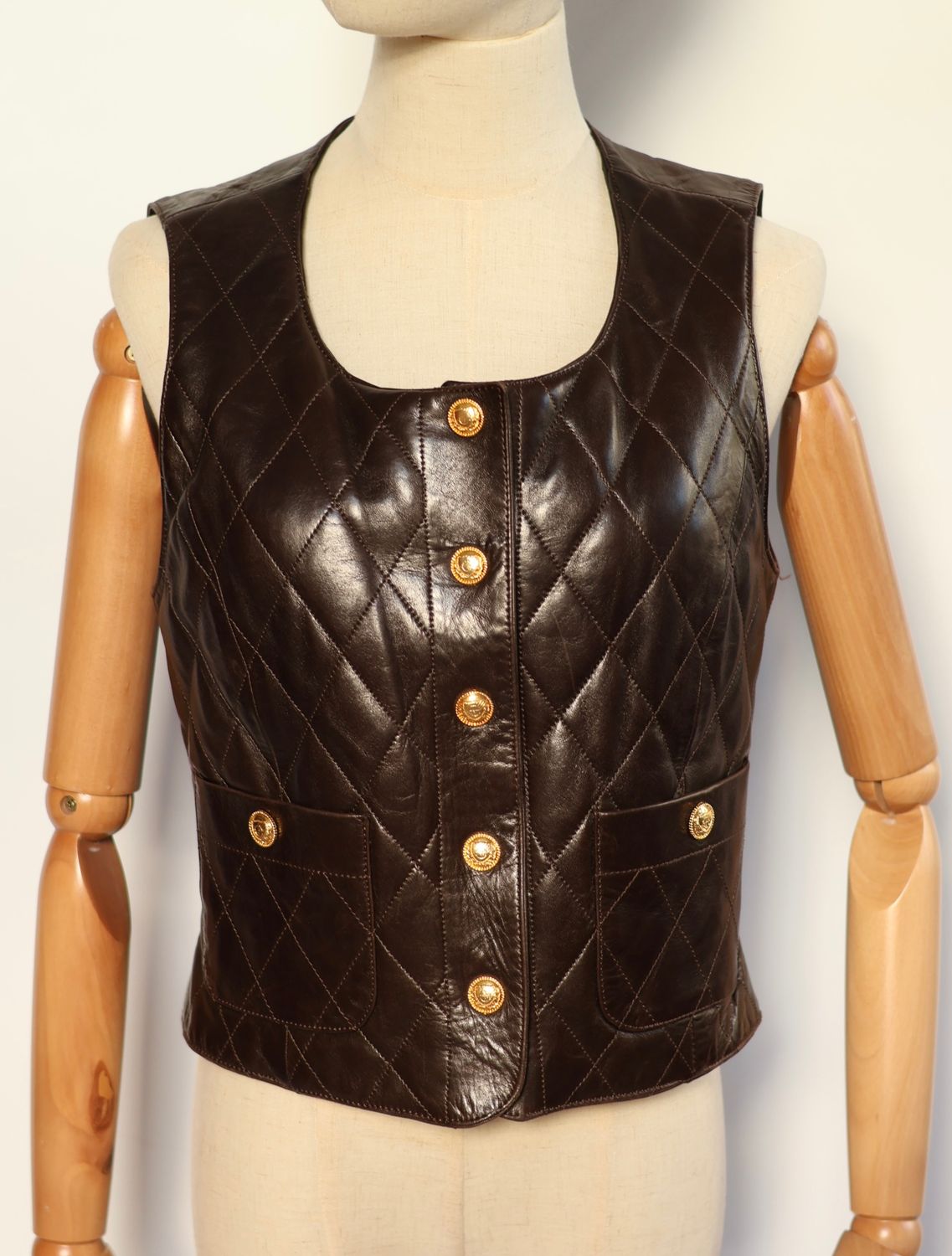 Vintage Quilted Leather Vest