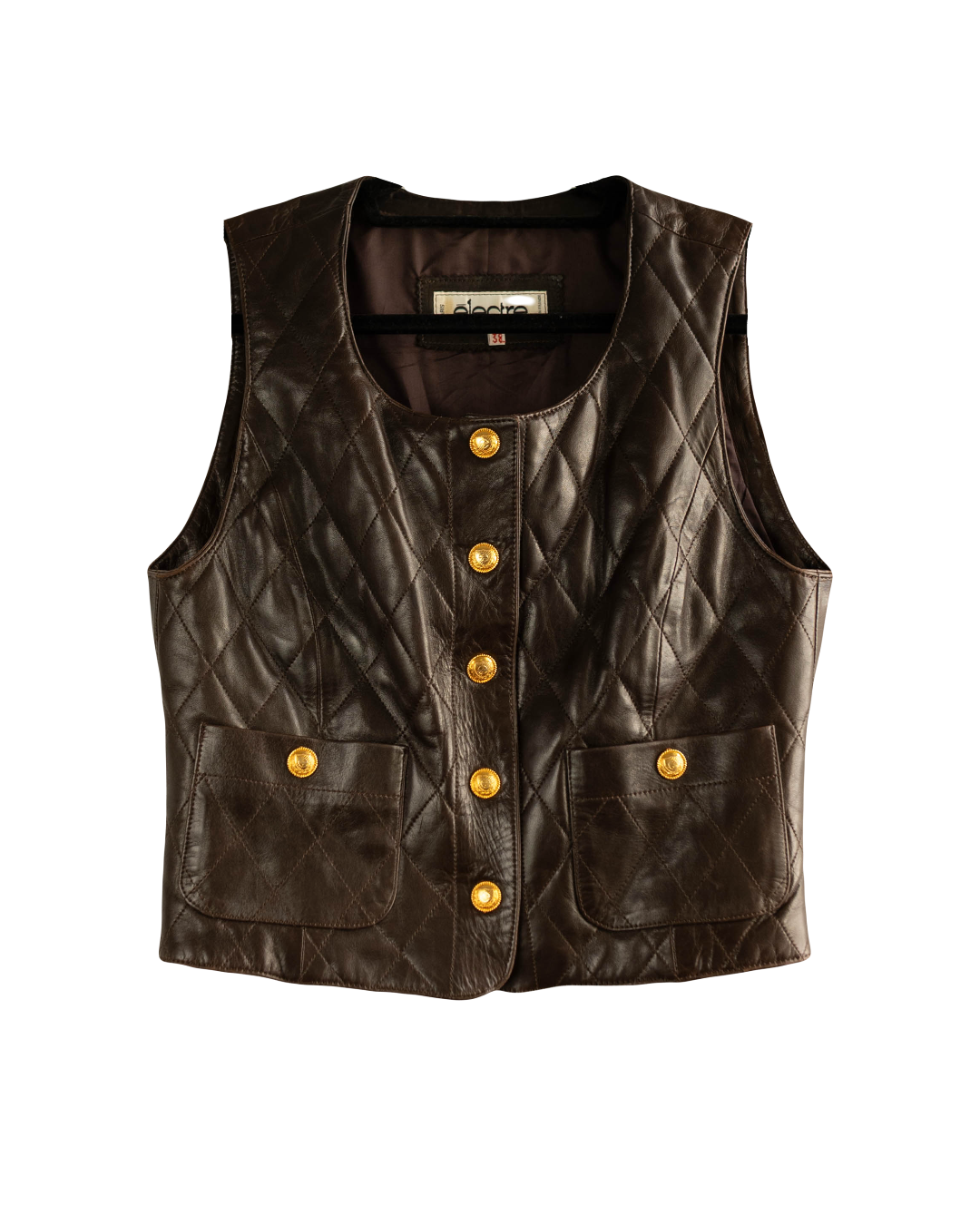 Vintage Quilted Leather Vest