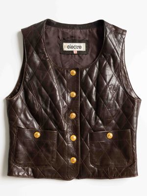 Vintage Quilted Leather Vest