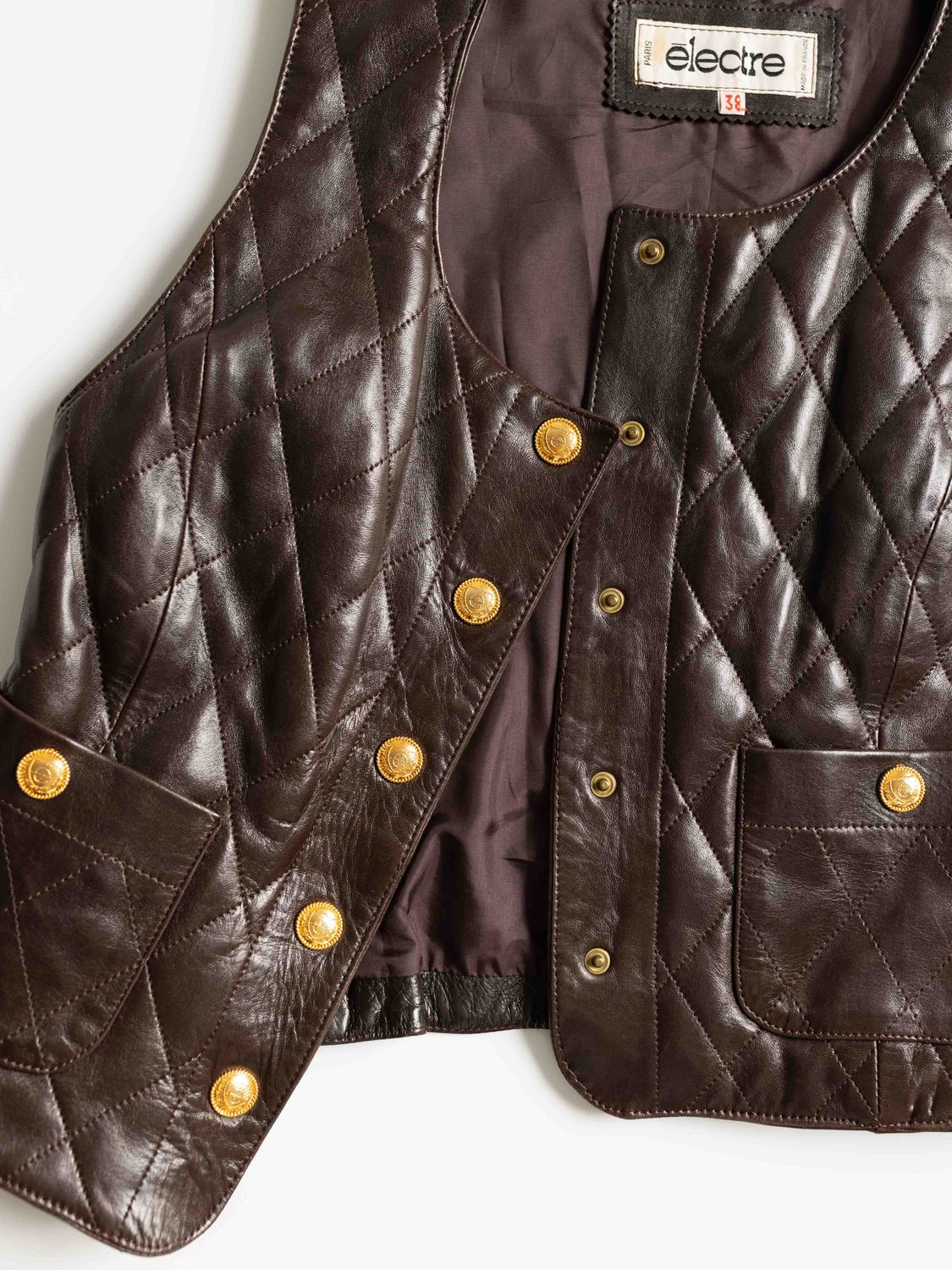 Vintage Quilted Leather Vest