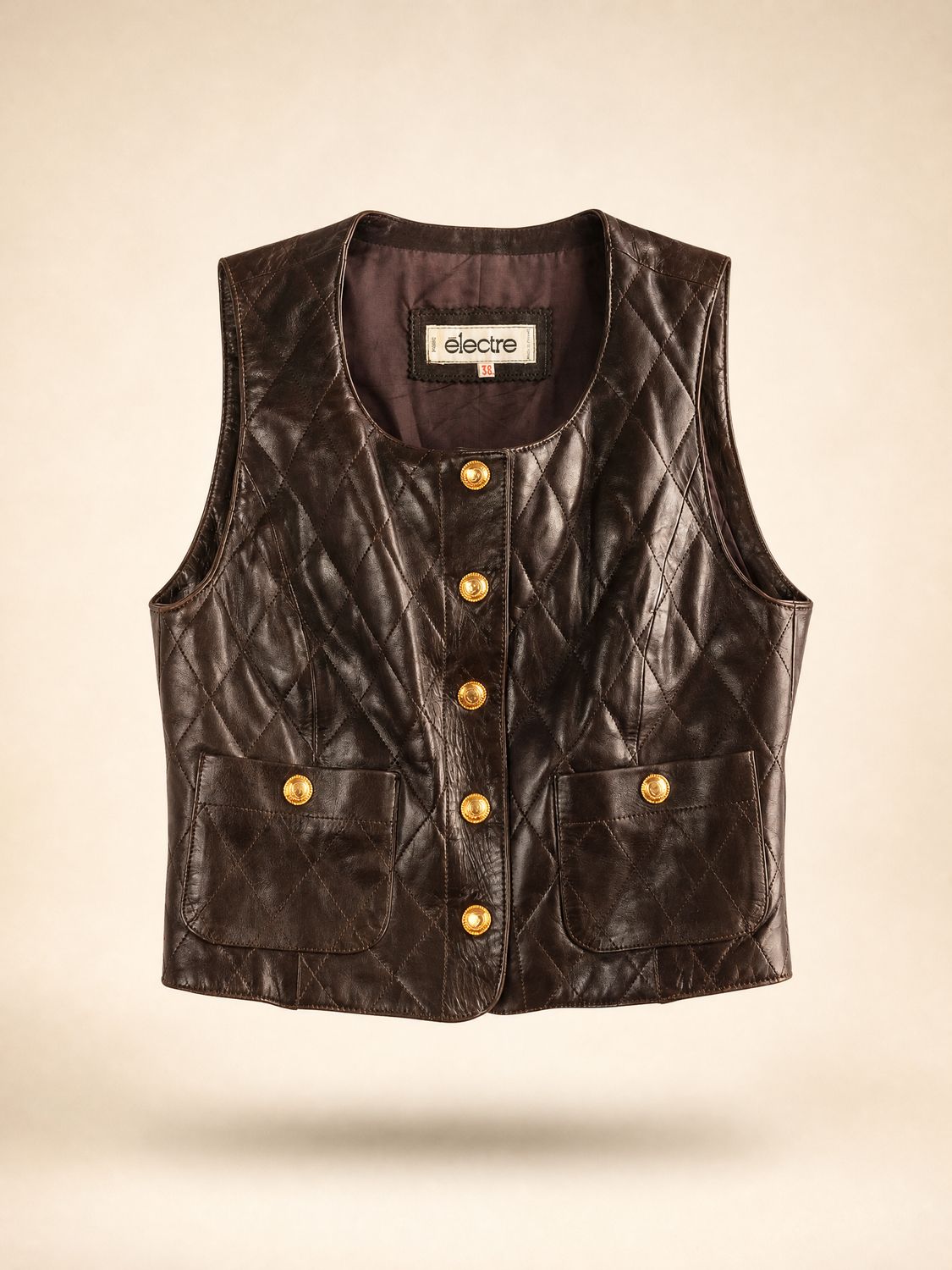Vintage Quilted Leather Vest