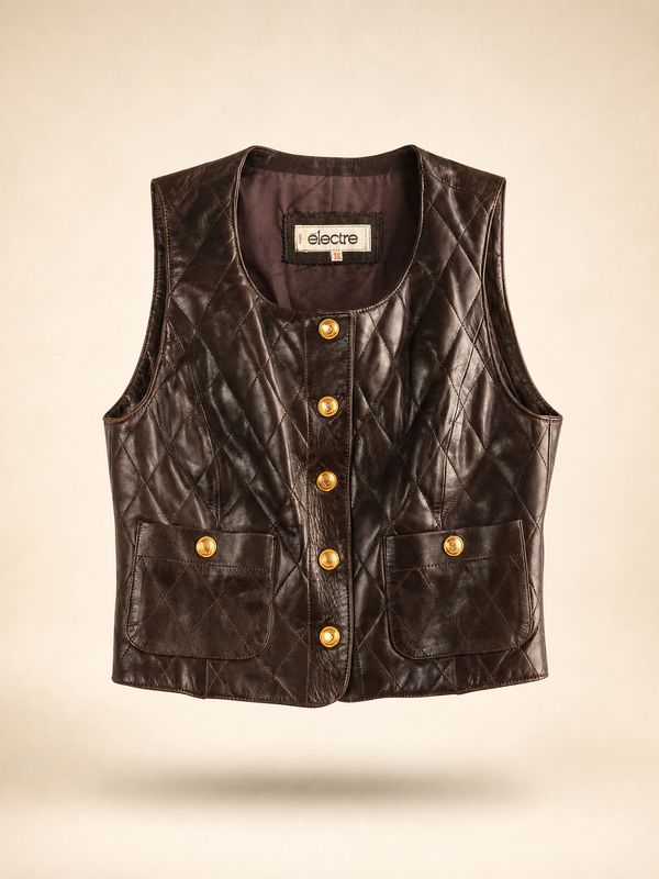 Vintage Quilted Leather Vest