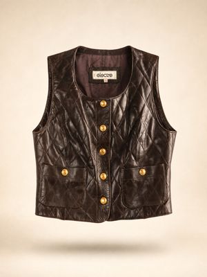 Vintage Quilted Leather Vest
