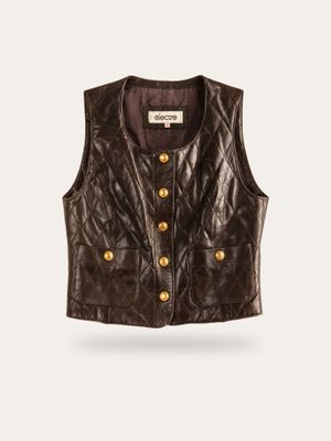 Vintage Quilted Leather Vest