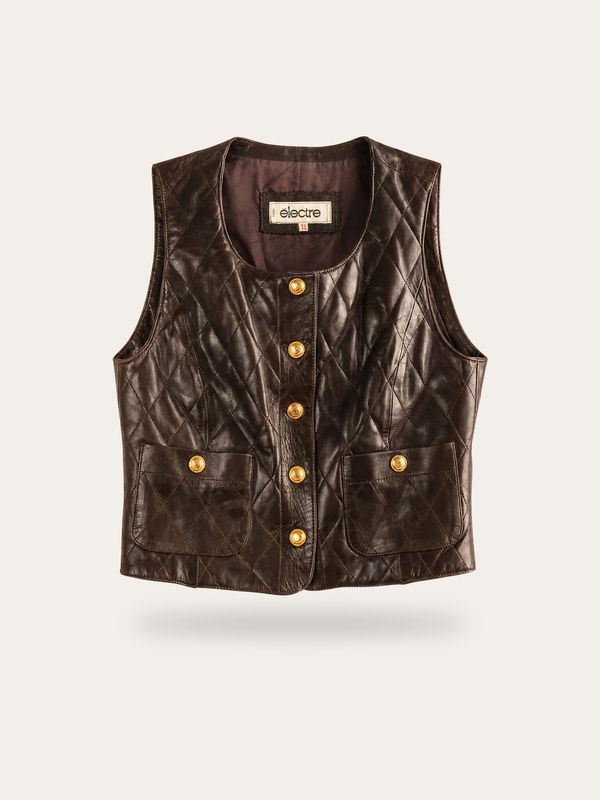 Vintage Quilted Leather Vest