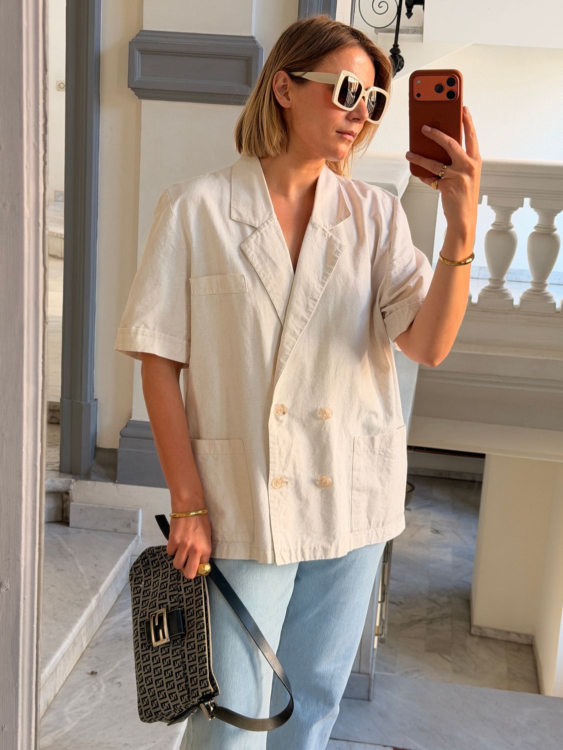 Vintage Oversized Linen Jacket