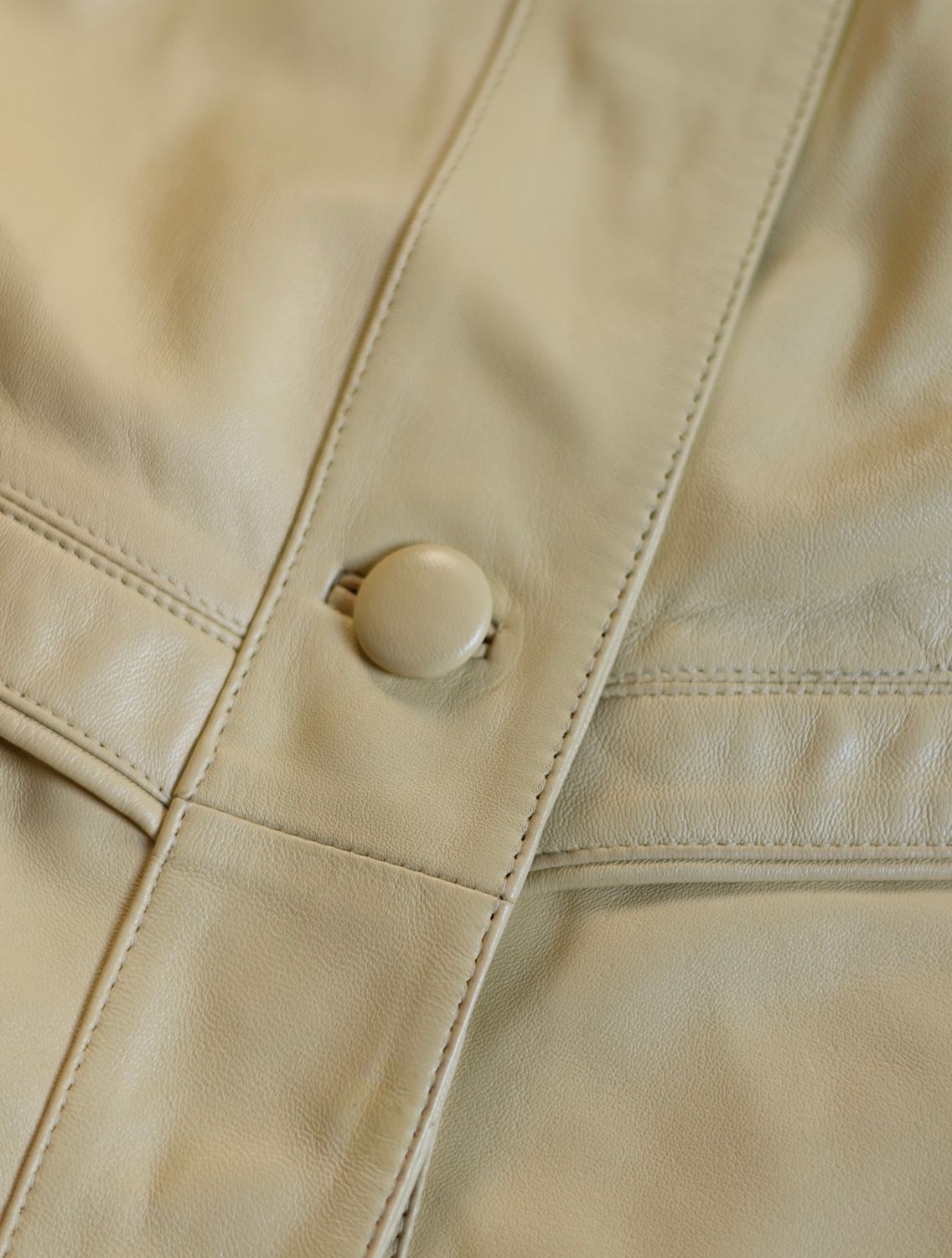 Butter Yellow Leather Coat