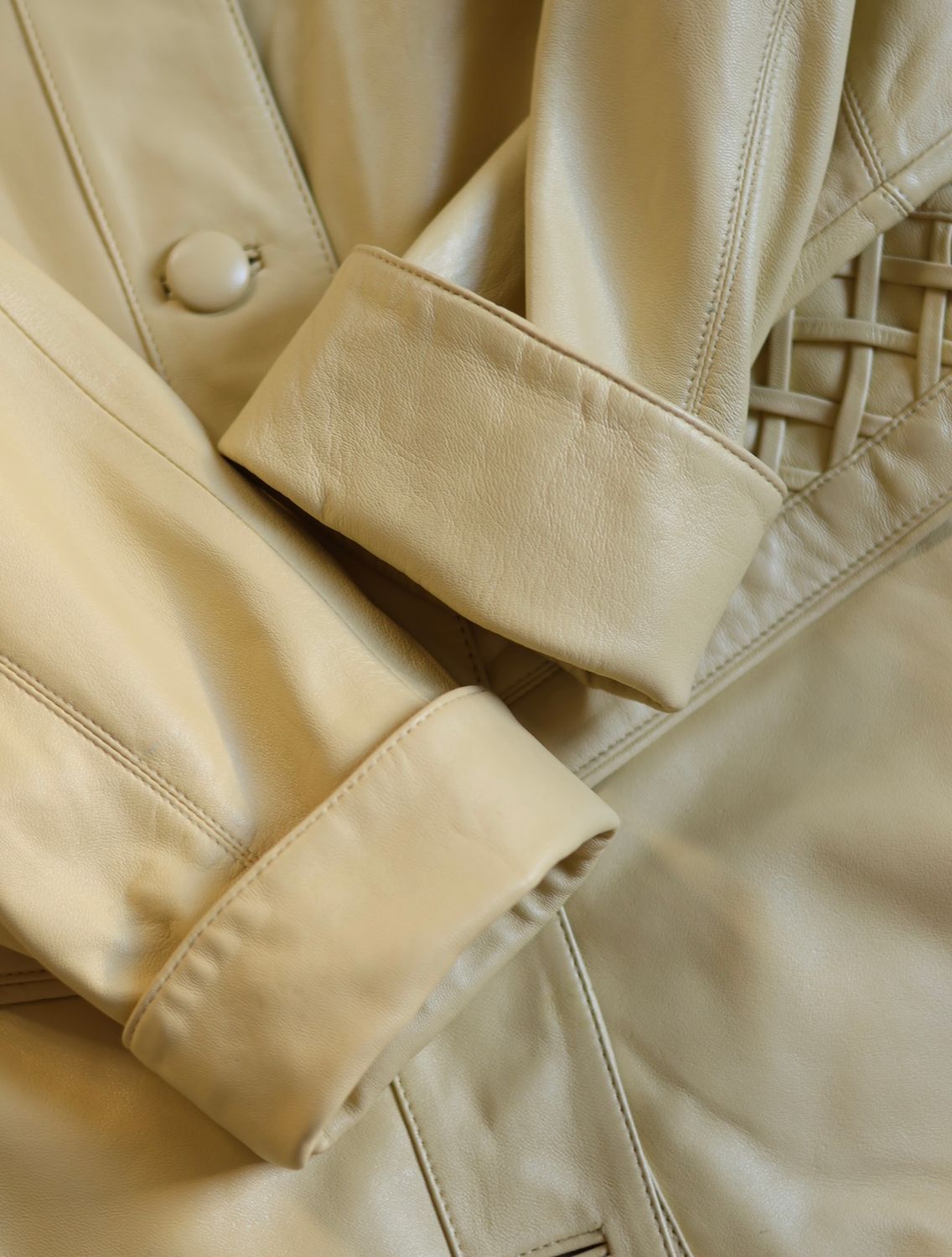 Butter Yellow Leather Coat