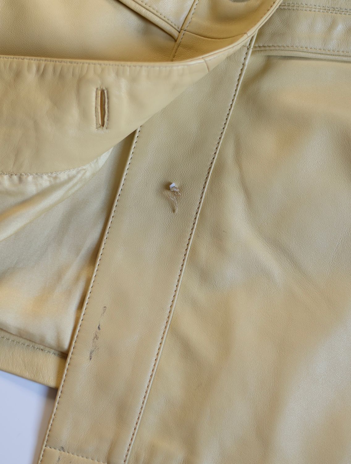 Butter Yellow Leather Coat