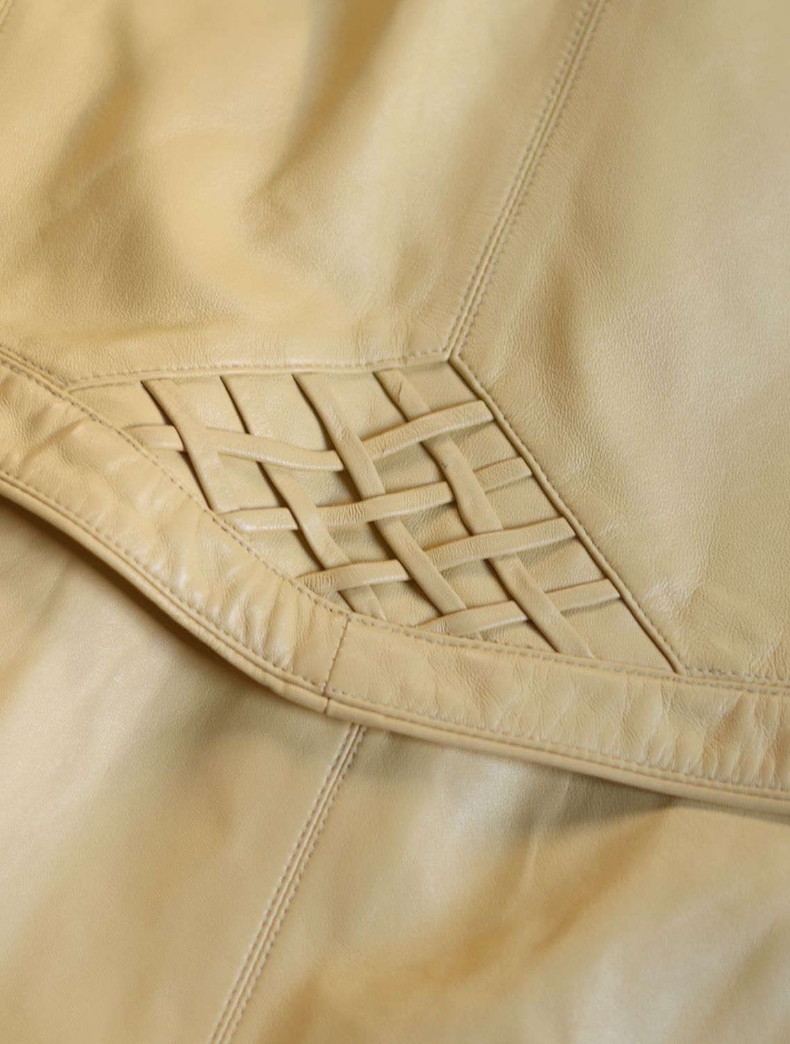 Butter Yellow Leather Coat