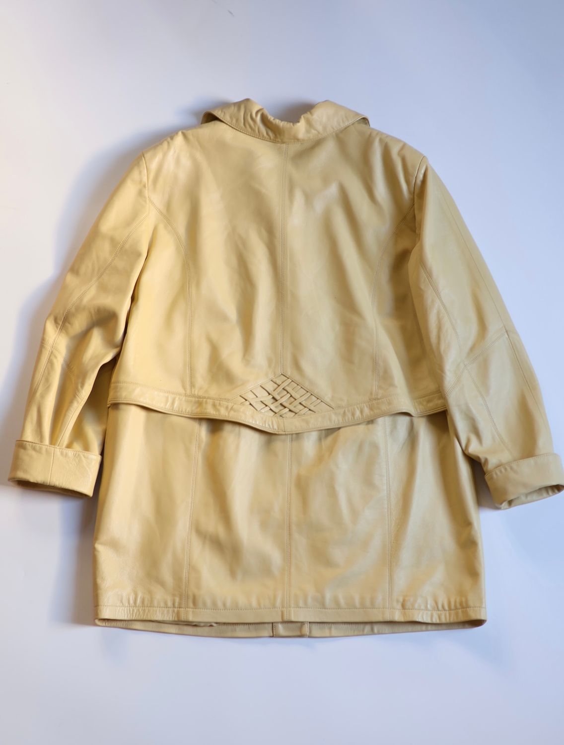 Butter Yellow Leather Coat