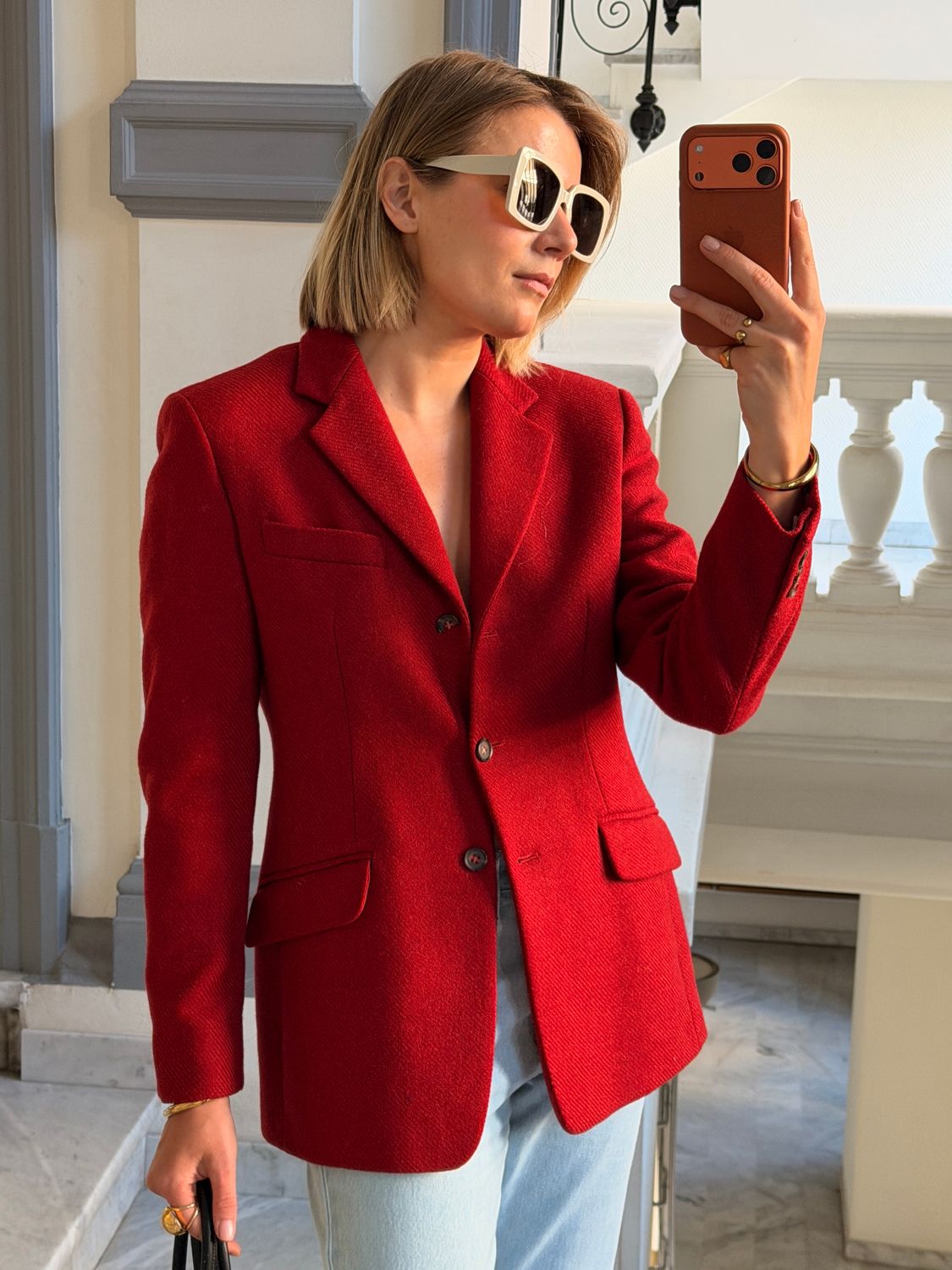 Max Mara Red Wool Blazer