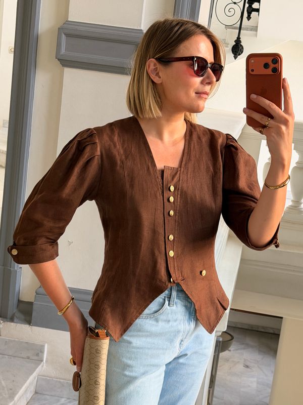 Vintage Puff Sleeves Jacket
