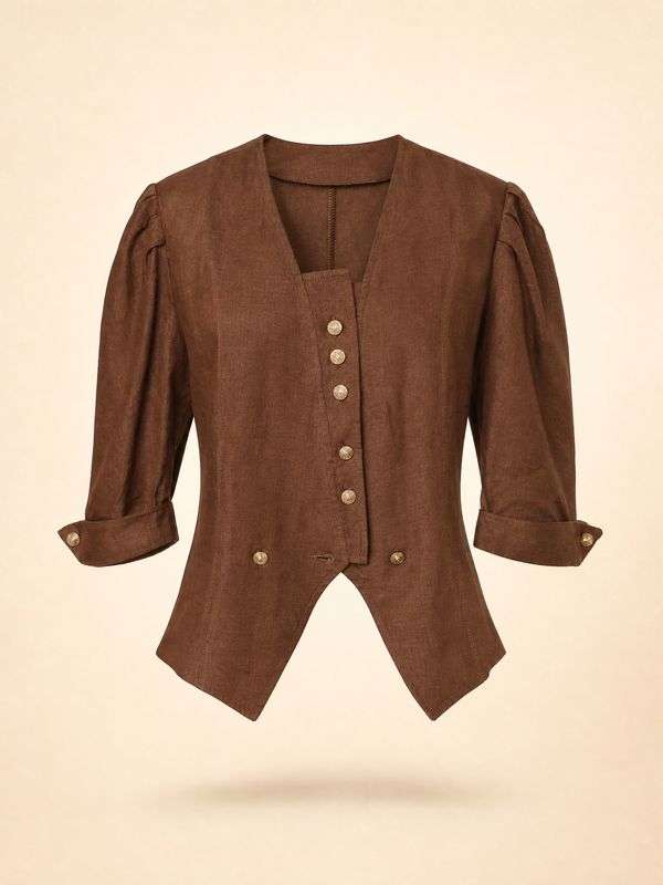 Vintage Puff Sleeves Jacket