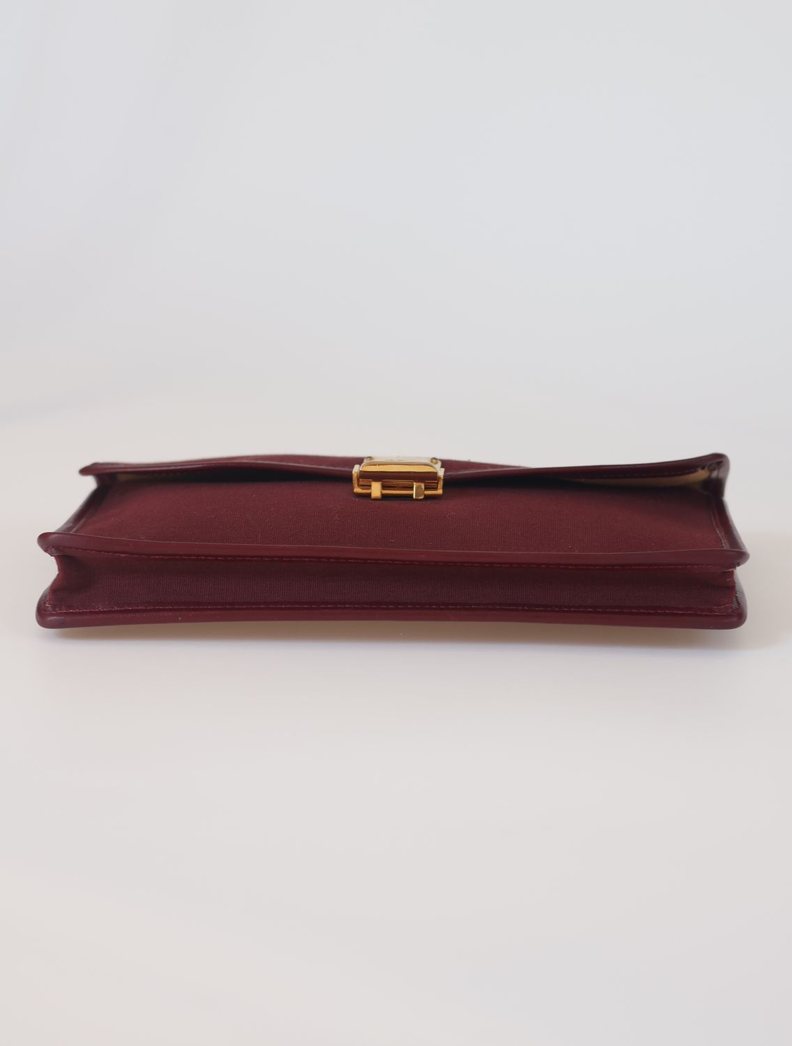 Celine Burgundy Canvas Clutch