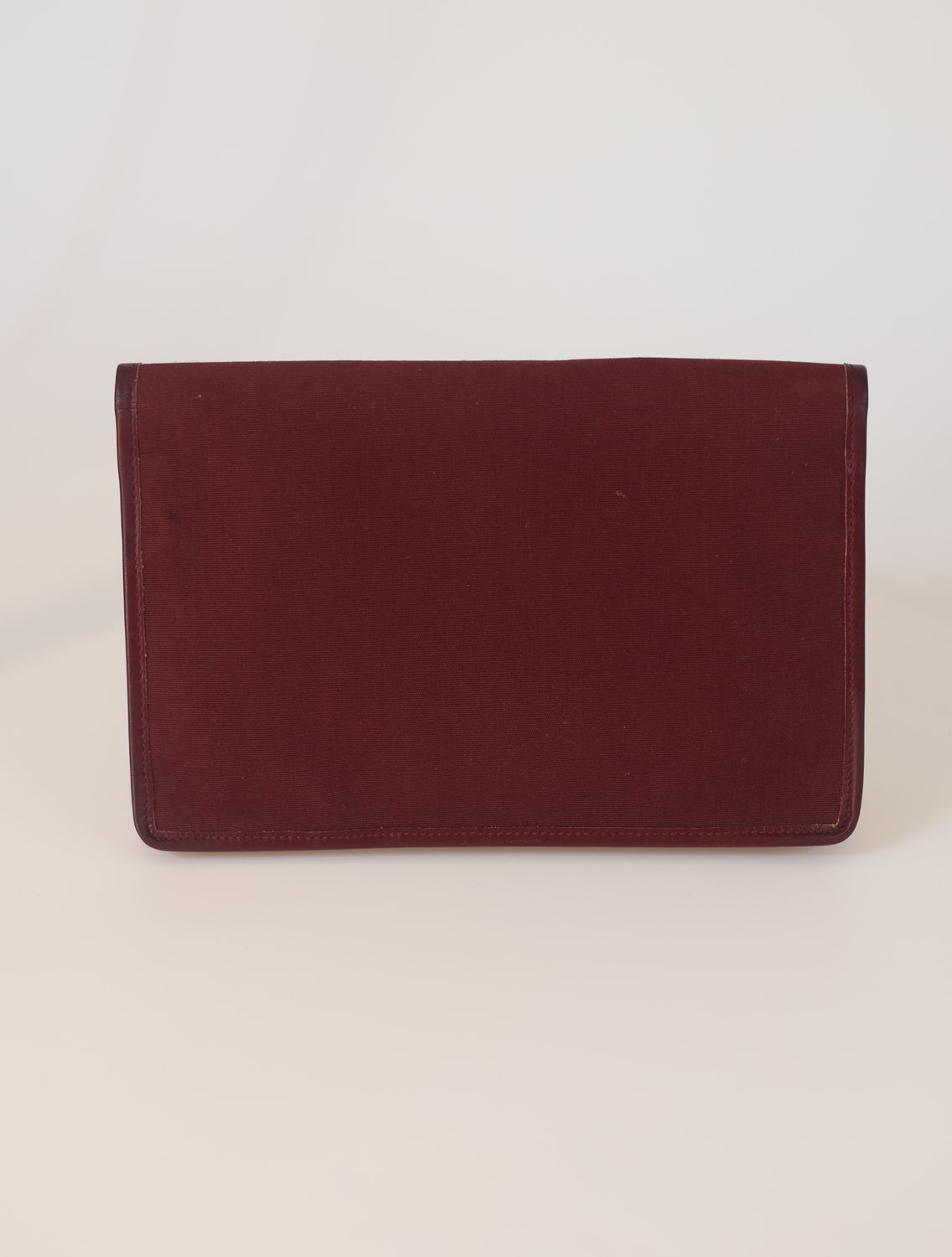 Celine Burgundy Canvas Clutch