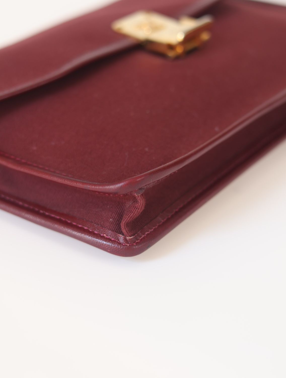 Celine Burgundy Canvas Clutch